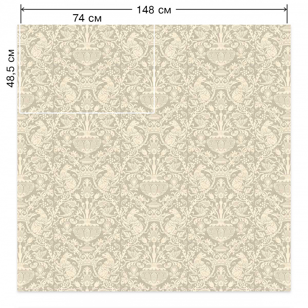 Димаут сатиновый Treartex 2528-11 с печатью, "классика"