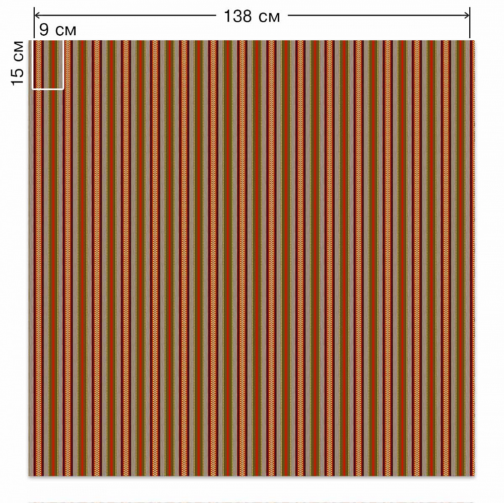 Бархат Treartex 8177-46 с печатью, вертикальные полосы