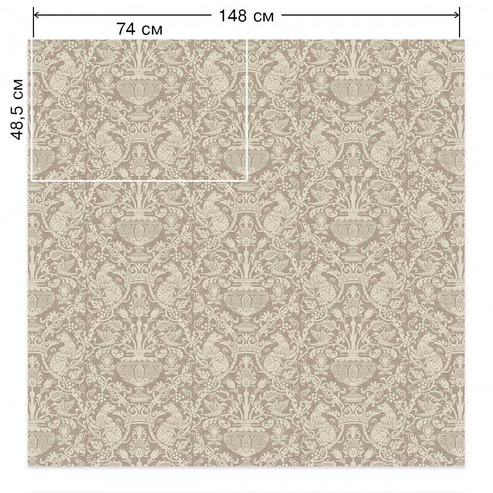 Димаут сатиновый Treartex 2528-32 с печатью, "классика"